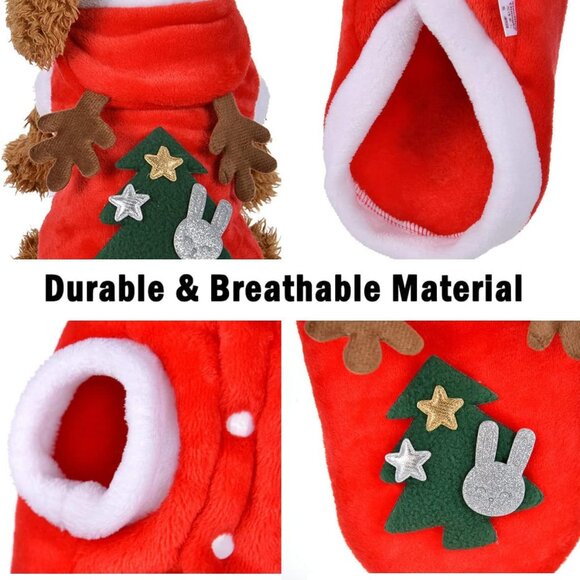 Dog Christmas Costumes, Pet Cold Weather Sweater Coat for small dogs/cats. - Picture 4 of 4